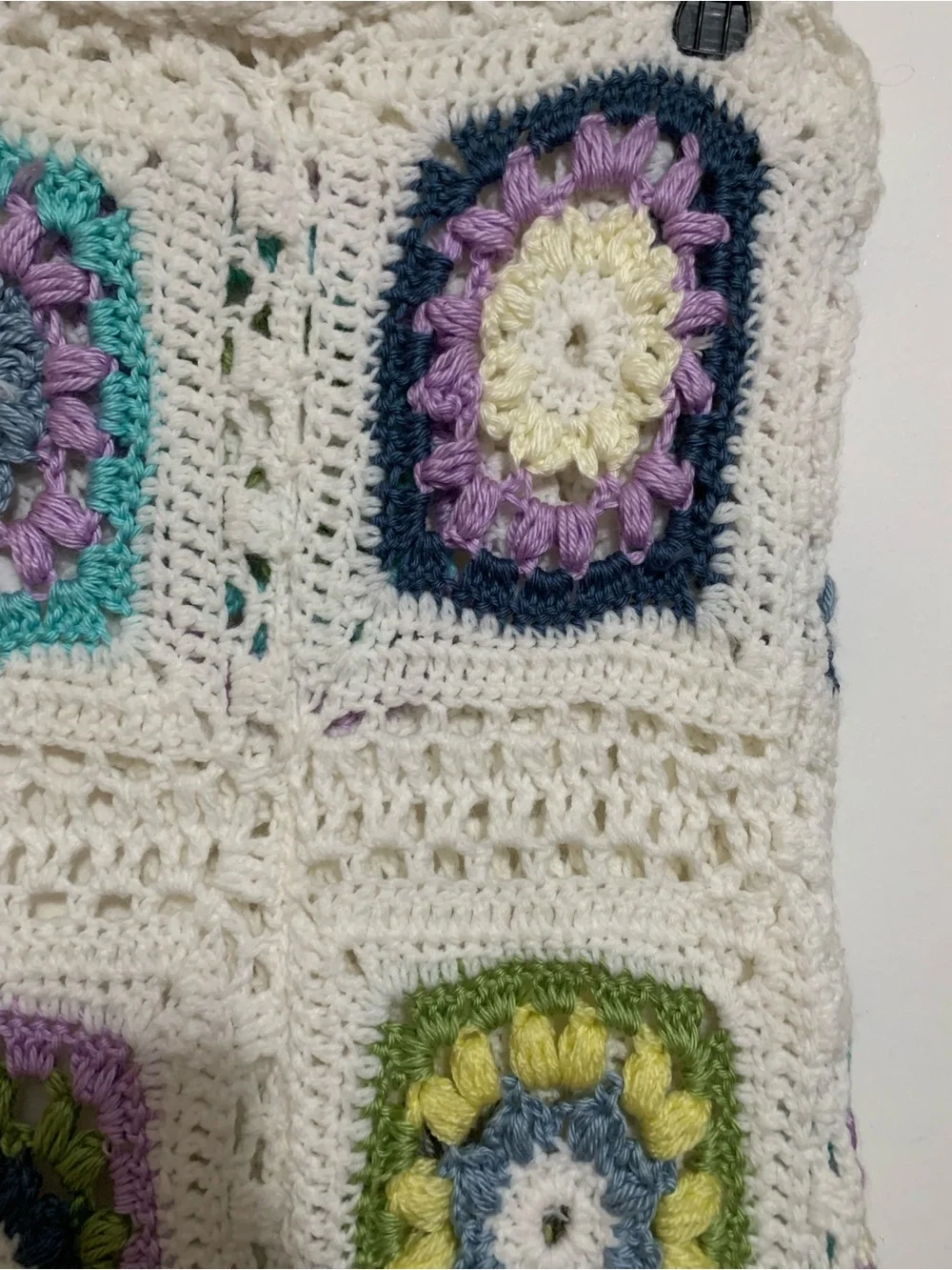 Handmade One of a Kind Crochet Granny Square Lined Maxi Skirt Boho M/L